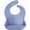 mushie | Bavaglino Silicone | Bavaglino Impermeabile Regolabile | Facile da Pulire | 4 Misure Regolabili con tasca Frontali Profonde | Senza BPA | articoli per neonati & bambini | Powder Blue