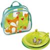 Chicco Zainetto Set Pappa, Primo Zainetto Del Bambino, Contiene 1 Set Piatti, Posatine Inox e Zaino Trasparente Con Volpe, 18m+ Neutro