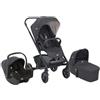 Joie chrome™ trio sistema da viaggio - chiusura facile, reclinazione completamente orizzontale, parapioggia, navicella chrome™ e seggiolino i-Snug™ 2 inclusi - dalla nascita ai 4 anni (0-22 kg), ember