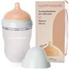 HappyMami, Biberon su Misura con Tettarella in Silicone Medico, senza BPA, doppio Sistema Anticolica, Lavabile in Lavastoviglie, adatto a ogni tipo di Allattamento. (Menta Delicato 250 ml)