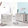 roba Cameretta per Bambini Mila, Lettino Combinato 70 x 140 cm, Fasciatoio con Cassettiera, Bianco/Grigio