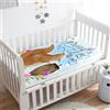 Odot Lenzuolo con angoli Lenzuola Carrozzina Neonato, Scoiattolo Motivo Bambino Cotone Coprimaterasso, Lenzuola per Culla Babybay (blu,80x160 cm)