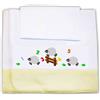 Zigozago - Set 3 pz Lenzuola per culla in cotone con Ricamo Pecorelle | Colore: Azzurro | Federa, Lenzuolo e Coprimaterasso con Elastico | Misure 90x75 cm | Fatto a Mano personalizzabile con nome