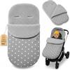 Totsy Baby Sacco passeggino invernale nanna 90x45 cm - coprigambe universale neonato termico per cybex yoyo e altri passeggini perfetto per ragazzi e ragazze Boucle certificato Oeko-Tex Grigio Con Stelle