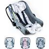 BABEES Coprisedile traspirante per ovetto, seggiolino auto, passeggino, anti-sudore, inserto universale, gruppo 0+ (0-13 kg), gruppo I (9-18 kg), 100% cotone, fiori