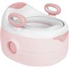 HUOLE Vasetto da bagno per bambini, 4 in 1 WC portatile per bambini, pieghevole, da viaggio, mini WC per bambini, per imparare la pulizia, per ragazzi e ragazze, 34 x 39 x 27 cm (rosa)