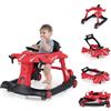 RELAX4LIFE Girello per Bambini 6-in-1, con Altezza e Velocità Regolabili, Seggiolino Imbottito, Musica, Luci, Ruote, a Aeroplano, Giocattolo per Bambini di 6-18 Mesi (ROSSO)