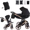 Junama Passeggino TRIO Diamond S 03 Nero e Rame - 2in1 3in1 4in1 + ombrellino (2 in 1)