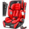 KIDIZ Seggiolino auto per bambini con Isofix, gruppo 1 + 2 + 3, 9 - 36 kg, cintura di sicurezza a 5 punti, seggiolino auto, seggiolino auto, poggiatesta regolabile, rialzo per 1 - 12 anni, stabile e
