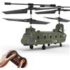 EFASO Elicottero RC Syma S026H Chinook - Elicottero telecomandato con illuminazione a LED/giroscopio - RC elicottero interno a 3 canali militare mini elicottero