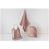 Bamboom Set Asilo 3 Pezzi: Bavaglino Xl, Asciugamano e Sacca Porta Oggetti, in Soffice Fibra di Bambù Organico, Bath Set Toddler: Towel + Bag + Bib, Rosa - 220 g