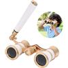Generic Telescopio Binoculare da Teatro 3X25 Opera Portatile per Ragazze Rosso BK7 Vetro Ottico Messa a Fuoco Centrale (WHITE)