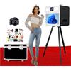 DOWWEI Cabina Fotografica DSLR Professionale con Schermo Touch 21.5 con Fotocamera, Specchio Magico Selfie per Condivisione, Luce RGB per Noleggio Matrimoni (Black, with Camera)