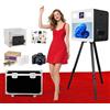 DOWWEI Cabina Fotografica Specchio Magico Portatile con Stampante e Fotocamera, Schermo Touch HD 21,5'' con DSLR e MiniPC per Feste Aziendali (Black,Full Set)
