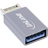 InLine® Adattatore USB 3.2, interno USB E pannello frontale maschio a femmina USB-A