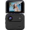 Risveglio Action Camera 4K con stabilizzazione dell'immagine Flip Screen, supporto toracico per ciclismo, panorama a 360 gradi, ABS compatto (nero)
