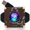 ELP Fotocamera USB con otturatore globale da 5 MP, webcam grandangolare per streaming live (obiettivo 100 senza distorsione)