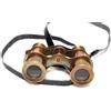 RK NAUTICAL INSTRUMENT Binocolo in ottone stile vintage, 10,2 cm, marrone e oro con cinturino in pelle