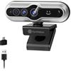 SynthMeet Webcam Windows Hello, 2K 30FPS, 5MP 84°FOV USB Webcam con microfono antirumore, sbloccato facciale, copertura privacy integrata, plug and play, ampia compatibilità per riunioni personali
