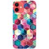 MUTOUREN Cover per iPhone 12 Pro Max Custodia in Silicone TPU Trasparenti Ultra Sottile Antigraffio Antiurto Protettivo Case con Pellicola Proteggi Schermo, Esagono Colorato