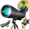 QQWanWan Cannocchiale 25-75x100mm per birdwatching, telescopio monoculare monoculare impermeabile e antiappannamento con prisma BAK4 completamente multistrato con treppiede regolabile, borsa protetti