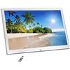 UsmAsk Spacmirrors Cornice Digitale, Cornice Digitale da 12,1 Pollici Risoluzione 1280 * 800 Schermo IPS Display Lettore Video Musicale Calendario Allarme Auto ON OFF, con Telecomando Cornice Digitale (Oro