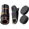Angoily Lente Telescopica 8x per Smartphone con Lunghezza Focale Regolabile in Plastica, Obiettivo Nero con Clip per Cellulare, per Fotografia a Distanza