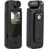 BlesConi Action Camera portatile 1080P con obiettivo girevole a 180°, video 2560x1440, microfono integrato, per avventure all'aperto e forze dell'ordine
