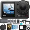 DJI Osmo Action 4 Adventure Combo - Action Camera impermeabile 4K con custodia per batteria, scheda di memoria Lexar da 64 GB, custodia protettiva, custodia per il trasporto e pacchetto di protezione