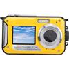 Sxhlseller Acqua -telecamera Resistente, 2,7 Km 48 MP Autofocus della Fotocamera Subacquea per il Viaggio (YELLOW)