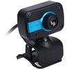 Fan TLJX Webcam 480P, Videocamera PC HD con Clip, Microfono Incorporato, Pixel 12,0 M, Rotazione a 360 ° per Computer Desktop Portatile, Plug And Play,Blu