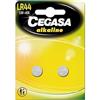 Cegasa LR44 - Pack 2 batteria a bottone alcalina, colore: verde