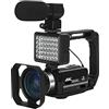 SHEHUALI Macchina fotografica digitale, Registrazione in loop 4K Fotocamere digitali Time Lapse Videocamera in streaming da 48 MP Videocamera for blog Ruota schermo Webcam Vlog(No SD Card)