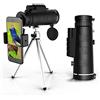 Generic Monocolo portatile 40X60 monoculare ad alta potenza con supporto per smartphone e treppiede, monocolo zoom impermeabile con prisma BAK4 per campeggio di birdwatching per adulti