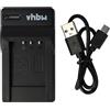 vhbw caricatore USB-C compatibile con Pentax Optio W90 per camera + cavo USB-C + LED