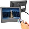Diyeeni Cornice fotografica digitale da 7 pollici con telecomando, display TFT 16: 9 schermo foto/video/lettore musicale con sveglia calendario, supporto USB, SD/MS/MMC fino a 32 GB(Nero)
