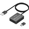 RYXN Convertitore adattatore audio da USB a Spdif Toslink ottico e 3,5 mm, supporta porte USB-A e USB-C di tipo C, per telefoni portatili PS5, PS4, NS, a soundbar, altoparlanti