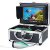 VCHICS Telecamera subacquea per la pesca, 7 '' HD 1080P DVR. Fotocamera da pesca subacquea HD 1280 * 720 Screen15PCS bianco. LE. Lampada a infrarossi DS + 15PCS per la pesca in kayak su lago ghiacciato(Only