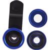 Uonlytech Obiettivo Smartphone in Lega Di Lente Fisheye Micro e Grandangolare Super Wide Angle Portatile Resistente Olio e Acqua Compatibile Con Iphone x Blu