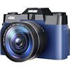 DIGNIFE Videocamera, Macro Lens 4K Digital Camera Flip Screen Selfie Camcorder 48MP Vlog Webcam Videoregistratore vintage 16X grandangolare(NO SD Card,With Lens Fliter)