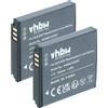 vhbw 2x batteria compatibile con Samsung Digimax PL10, NV4, L830, i8, CL5, L730, ST10, NV33 fotocamera (600mAh, 3,7V, Li-Ion)