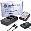 Trade-Shop Set 2 in 1 - Batteria + doppia USB Dual LCD caricatore rapido per 2 batterie sostituisce Canon LC-E10 per Canon LP-E10 EOS 1100D 1200D 1300D 2000D 4000D