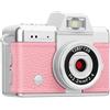 RASTKY Videocamera Digitale retrò Portatile Selfie Vlog Videocamera Vintage per la Registrazione di Studi di Viaggio (PINK)
