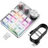 Jectse Tastiera Macro a 16 Tasti e 3 Manopole, Tastiera Programmabile, Tasti Personalizzabili, Facile da Installare e Utilizzare, Ampia compatibilità, per Tastiera TKL portatile. (WHITE)
