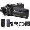 Yanmis Videocamera digitale ad Alta Definizione Anti-agitazione 4K con Zoom 18x, Touch Screen IPS da 3 Pollici per Funzione Anti-agitazione Ultra-Chiara e Intelligente, Telecomando,