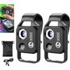 Generico Mini microscopio tascabile per telefono 200X con lente CPL/luce LED, fotocamera per microscopio digitale portatile con nano zoom, design a clip universale, micromondo per bambini adulti (black*2)