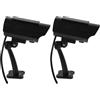 DECORNIJIA 2 Telecamere Finte di Sicurezza Cctv Impermeabili da Esterno Luce Solare Simulata, Telecamera Finta Wireless per Casa, Ufficio e Garage, Installazione Semplice e Resistente