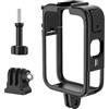 Navna Gabbia per fotocamera in alluminio per dispositivi OSMO360 Doppia Espansione Porta Treppiede Base Compatibile Con Ventilazione Calore Design Camera Cage Con Doppio Cold Shoe
