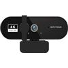 LEIYTFE Webcams Con Microfono Per Streaming HD Per Desktop Auto-Focus 120° Lente Grandangolare Per Webcam Per Laptop Microfono Con Cancellazione Del Rumore, Video Conference Webcam(4K)
