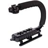 Zdprkqzvz Stabilizzatore per fotocamera con impugnatura a U portatile con supporto antiscivolo e cold shoe leggero per video foto stabili